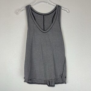 Lululemon Circadian Tank Top Womens 4 Gray Black Striped Sleeveless Athletic Run